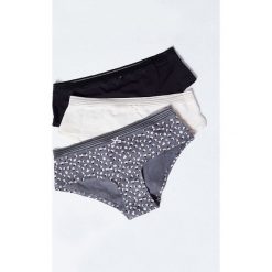 Etam - Figi Bella (3-Pack). Szare majtki damskie Etam, s, bez wzorów, z elastanu. W wyprzedaży za 59,90 zł.