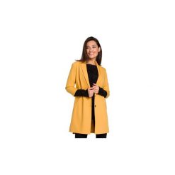 Kurtki lekkie Style S142 Długi żakiet z rozcięciami po bokach - żółty. Żółte kurtki damskie Style, s, bez wzorów, długie, bez kaptura. Za 179,00 zł.