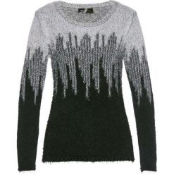 Sweter bonprix czarno-biały. Czarne swetry damskie marki bonprix, z aplikacjami, z dzianiny, bez rękawów, bez kaptura. Za 89,99 zł.