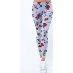 Legginsy w kwiaty jasnoszare 8087. Szare legginsy damskie Fasardi, s, w kwiaty. Za 31,20 zł.