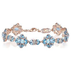 Zjawiskowa Srebrna Bransoletka - srebro 925, Topaz swiss blue. Szare bransoletki męskie marki W.KRUK, srebrne. Za 2490,00 zł.