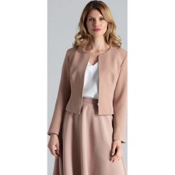 Różowy Prosty Żakiet z Suwakiem. Różowe marynarki damskie FIGL, s, bez wzorów, z elastanu. Za 135,90 zł.