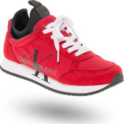 SNEAKERSY Calvin Klein Jeans. Czerwone sneakersy damskie Calvin Klein Jeans, z jeansu. Za 407,40 zł.
