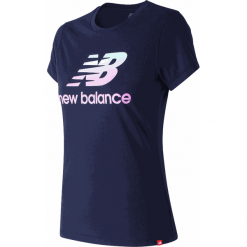 New Balance WT91576PGM. Niebieskie podkoszulki damskie New Balance, bez wzorów, z bawełny, klasyczne, z klasycznym kołnierzykiem, bez rękawów. Za 119,99 zł.