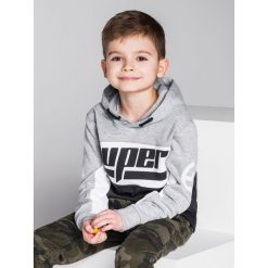 Bluzy chłopięce: BLUZA DZIECIĘCA Z KAPTUREM KB009 – SZARA