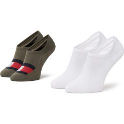 Zestaw 2 par niskich skarpet unisex TOMMY HILFIGER - 320208001 Olive 002. Zielone skarpetki męskie TOMMY HILFIGER, bez wzorów, z elastanu. Za 39,00 zł.