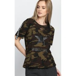 T-shirty damskie: Brązowy-Moro T-shirt High Flight