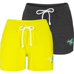 Szorty damskie: Szorty dresowe (2 pary) bonprix zielona limonka + antracytowy melanż
