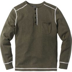 Swetry klasyczne męskie: Sweter Regular Fit bonprix ciemnooliwkowy melanż