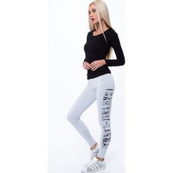 Legginsy z napisem jasnoszare 7897. Szare legginsy damskie Fasardi, xl, z napisami. Za 31,20 zł.