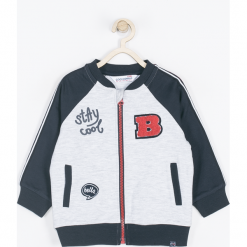 Bluza. Niebieskie bluzy niemowlęce SUPER COOL, z aplikacjami, z elastanu, z długim rękawem, długie. Za 59,90 zł.