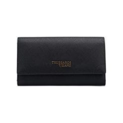 Trussardi Jeans Bella Continental Large Portfel Czarny. Czarne portfele damskie Trussardi Jeans, bez wzorów, z poliesteru. Za 342,95 zł.