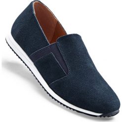 Buty sportowe damskie: Buty wsuwane ze skóry welurowej bonprix ciemnoniebieski