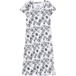 Koszula nocna, długa bonprix biel wełny - szary wzorzysty. Białe koszule nocne damskie bonprix, z bawełny. Za 44,99 zł.