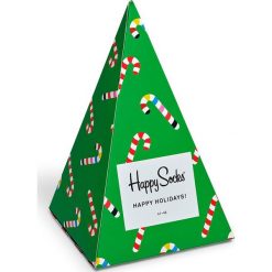 Happy Socks - Skarpetki Holiday Tree Gift Box (3-pak). Zielone skarpetki damskie Happy Socks, bez wzorów, z elastanu. W wyprzedaży za 79,90 zł.