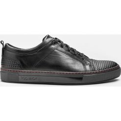 Czarne trampki męskie. Czarne buty skate męskie marki Kazar, ze skóry. Za 429,00 zł.