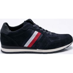 Tommy Hilfiger - Buty. Niebieskie buty sportowe męskie TOMMY HILFIGER, ze skóry, na sznurówki. W wyprzedaży za 289,90 zł.