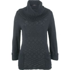 Sweter z golfem i kieszeniami bonprix czarny. Czarne golfy damskie marki bonprix. Za 44,99 zł.
