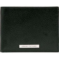 Armani Exchange - Portfel skórzany. Czarne portfele męskie Armani Exchange, bez wzorów, ze skóry. Za 319,90 zł.