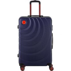 Walizka w kolorze granatowym - 107 l. Niebieskie walizki Murano, Berenice, bez wzorów, z materiału. W wyprzedaży za 239,95 zł.