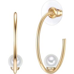 Pozłacane kolczyki-wkrętki z perłami. Żółte kolczyki damskie The Pacific Pearl Company, Nova Pearls Copenhagen & Co., z perłą, złote. W wyprzedaży za 57,95 zł.