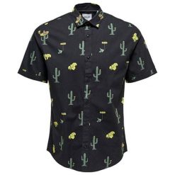 ONLY&SONS Koszula męska Pop Sane As Aop Black (rozmiar S). Czarne koszule męskie Only&Sons, s, bez wzorów, bez kołnierzyka, bez rękawów. W wyprzedaży za 85,00 zł.