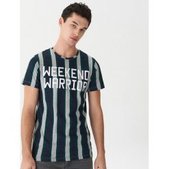 T-shirt w paski - Szary. Szare t-shirty męskie House, s, w paski, bez kołnierzyka. Za 49,99 zł.