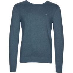 Sweter w kolorze morskim. Niebieskie swetry męskie Tom Tailor, s, z haftami, z bawełny, z okrągłym kołnierzem, bez kaptura. W wyprzedaży za 52,95 zł.