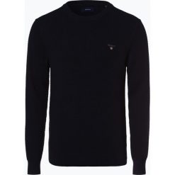 Gant - Sweter męski, niebieski. Niebieskie swetry męskie GANT, m, bez wzorów, eleganckie, bez kołnierzyka, bez kaptura. Za 499,95 zł.