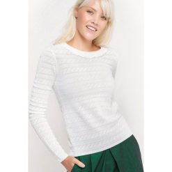 Sweter z okrągłym dekoltem, tył zapinany na guziki. Szare kardigany damskie marki MADEMOISELLE R, xl, z poliamidu. Za 150,11 zł.