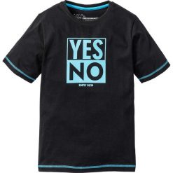 T-shirty chłopięce: Shirt z nadrukiem i kontrastowymi szwami bonprix czarny