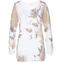 Sweter bonprix biało-beżowo-szary. Swetry damskie bonprix. Za 79,99 zł.