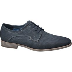 Półbuty męskie Venice niebieskie. Niebieskie buty wizytowe męskie marki Venice, z materiału, na sznurówki. Za 83,00 zł.