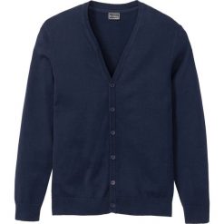 Sweter rozpinany bonprix ciemnoniebieski. Niebieskie swetry męskie bonprix, s, bez wzorów, bez kołnierzyka, bez kaptura. Za 49,99 zł.