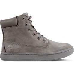 Timberland szare Londyn 6 Inch Steeple Grey. Szare botki damskie Timberland, ze skóry, klasyczne, bez obcasa, bez zapięcia. W wyprzedaży za 509,00 zł.