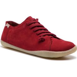 Półbuty CAMPER - Peu Cami 20848-163 Red. Czerwone półbuty damskie Camper, na co dzień, bez wzorów, ze skóry, bez obcasa, na płaskiej podeszwie, bez zapięcia. W wyprzedaży za 429,00 zł.
