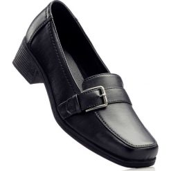 Półbuty wsuwane bonprix czarny. Czarne czółenka damskie na sylwestra bonprix, bez wzorów, bez obcasa, bez zapięcia. Za 27,99 zł.