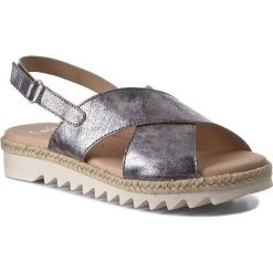 Espadryle CAPRICE - 9-28614-38 Grey Metallic 220. Szare espadryle damskie marki Caprice, ze skóry. W wyprzedaży za 169,00 zł.