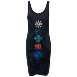 Desigual Sukienka Damska Vest Coque S Czarny. Czarne sukienki damskie marki Desigual, na spotkanie biznesowe, s, eleganckie, z długim rękawem, długie. Za 349,00 zł.
