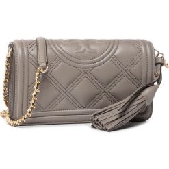 Torebka TORY BURCH - Fleming Soft Wallet Crossbody 64312 Grey Heron 082. Szare torebki klasyczne damskie Tory Burch, bez wzorów, ze skóry, eleganckie, bez dodatków. Za 1479,00 zł.