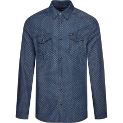 Koszula Guess M93H02 D3PG0. Niebieskie koszule męskie Guess, xl, z aplikacjami, z bawełny, casualowe, bez kołnierzyka, bez rękawów. W wyprzedaży za 229,00 zł.