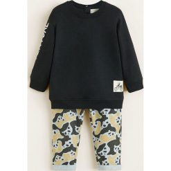 Mango Kids - Komplet dziecięcy 80-104 cm. Czarne spodnie chłopięce Mango Kids, bez wzorów, z bawełny. Za 79,90 zł.