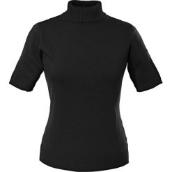 Sweter z golfem, krótki rękaw bonprix czarny. Czarne swetry damskie bonprix, bez wzorów, z krótkim rękawem. Za 49,99 zł.