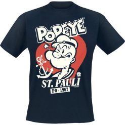 Popeye St. Pauli T-Shirt granatowy. Niebieskie t-shirty męskie z nadrukiem Popeye, xl, z okrągłym kołnierzem. Za 74,90 zł.