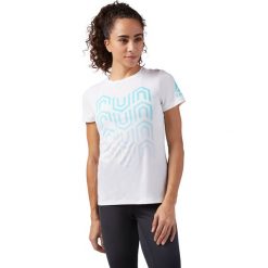 Koszulka Reebok ActivChill Running Tee W Biały. Białe t-shirty damskie Reebok, bez wzorów, ze skóry, bez kołnierzyka. Za 99,99 zł.