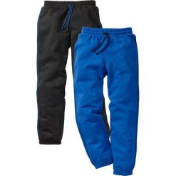 Spodnie dresowe (2 pary) bonprix czarny + lazurowy niebieski. Czarne dresy chłopięce marki bonprix, w paski, z dresówki. Za 75,98 zł.