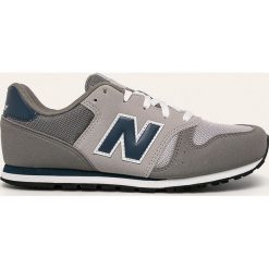 New Balance - Buty dziecięce YC373KG. Szare trampki chłopięce New Balance, bez wzorów, z gumy, sportowe, na sznurówki. Za 249,90 zł.