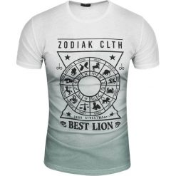 Koszulka męska t-shirt biały slim Recea. Białe koszulki męskie Recea, xl, z nadrukiem, z bawełny, młodzieżowe, bez kołnierzyka. Za 19,45 zł.