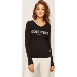 Roberto Cavalli Sport - Longsleeve. Białe topy damskie Roberto Cavalli Sport, s, z nadrukiem, z bawełny, z długim rękawem. W wyprzedaży za 299,90 zł.