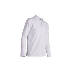 Koszulka polo do golfa męska. Białe koszulki polo męskie marki INESIS, xl, z bawełny, z długim rękawem. Za 59,99 zł.